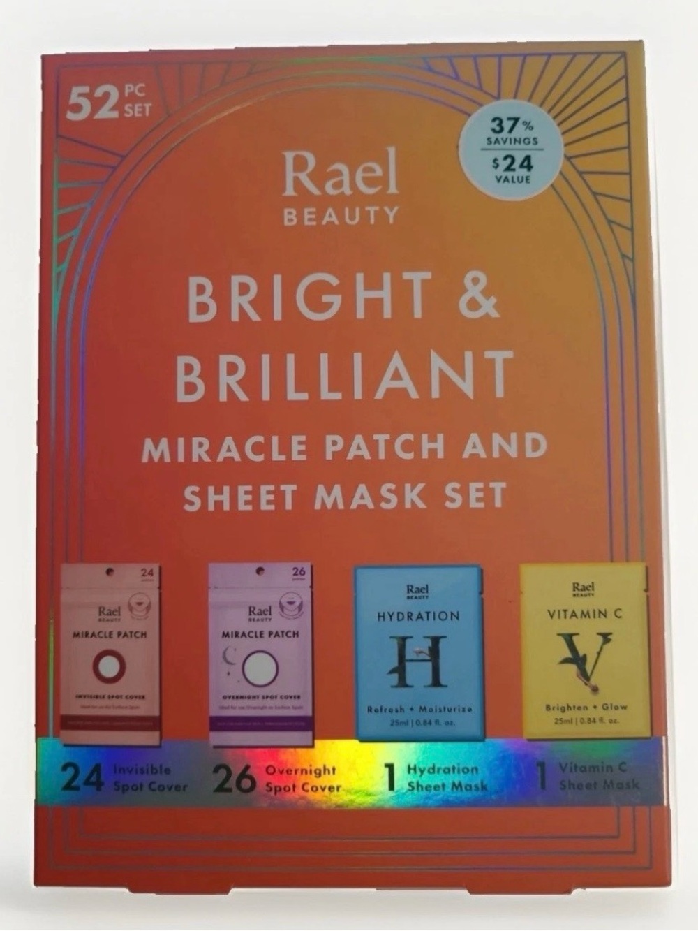 Rare Beauty Orange Gradient Bright & Brilliant Mask Set